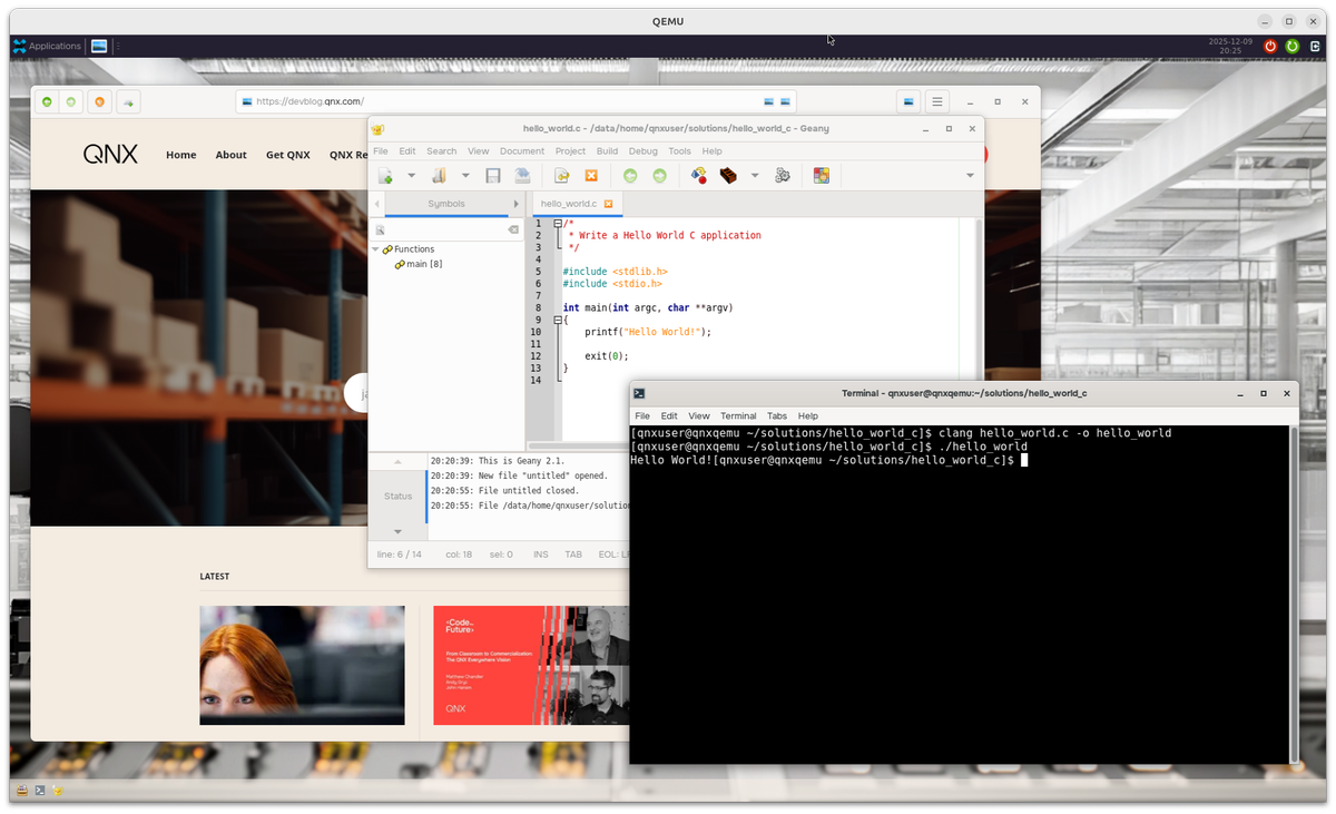 QNX Self-Hosted Developer Desktop -- Initial Release